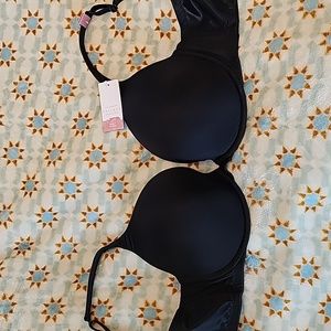 NWT Black Cacique Boost Plunge Bra, Size 40DDD